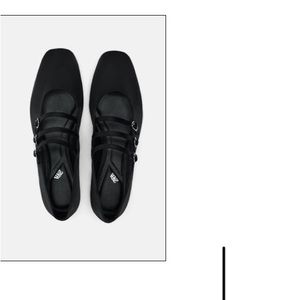 Zara black buckle ballet flats